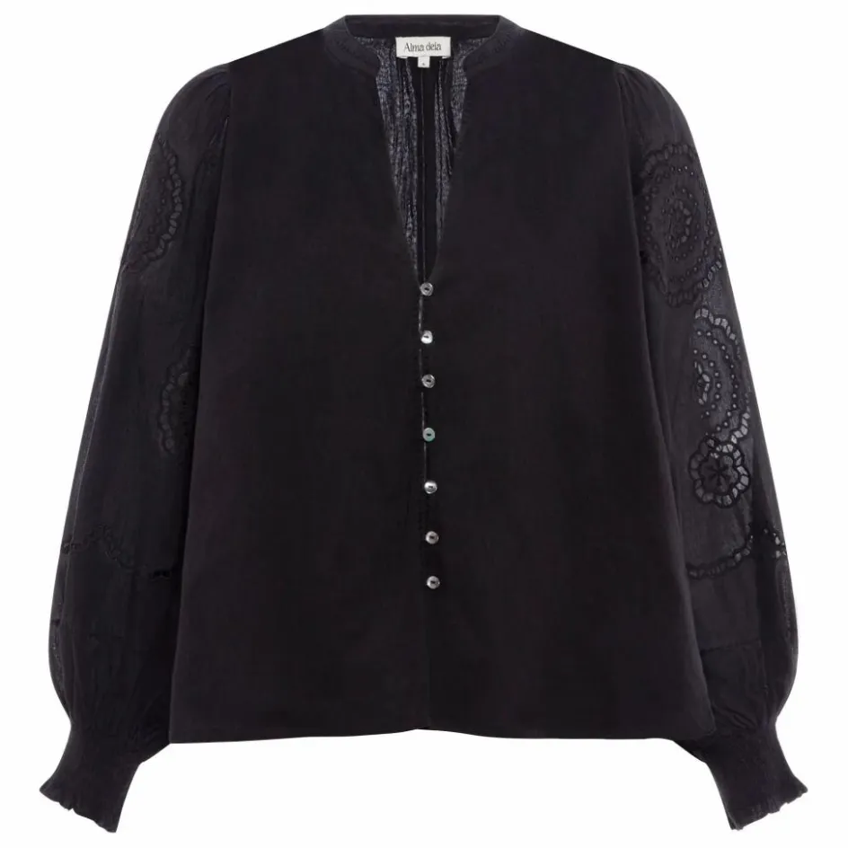 Alma Deia Blouse Brodée en Coton Bio ||Femme Blouses, Chemises