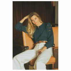 Femme Alma Deia Blouses, Chemises*Blouse brodée gaze de coton bio |