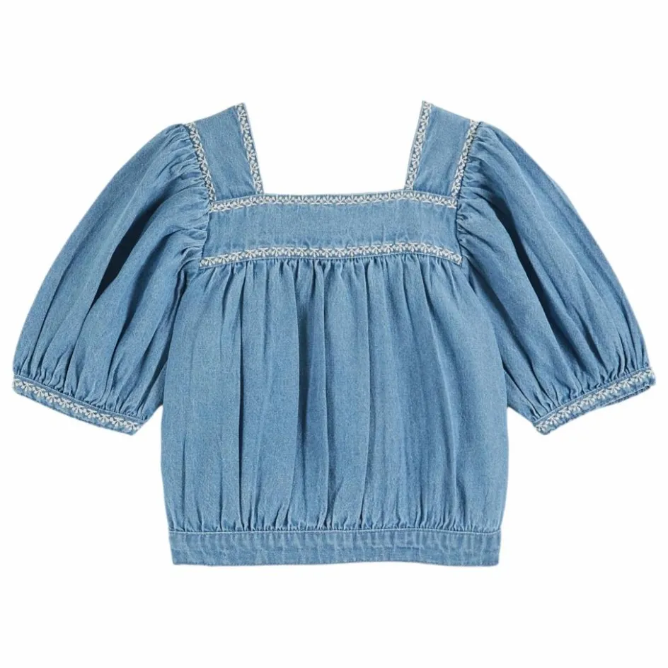 Emile et Ida Blouse Chambray Brodée ||Enfant Blouses, T-Shirts