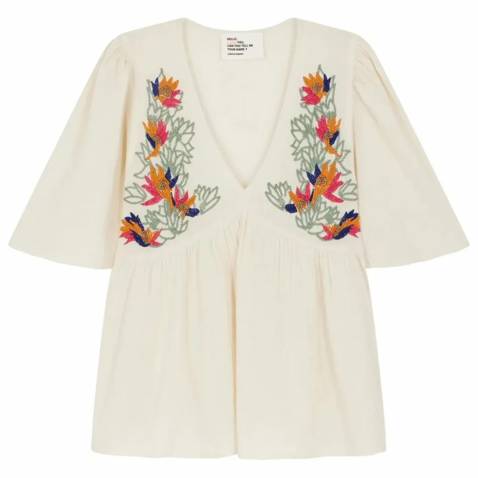 Sale Leon & Harper Blouse Choly Pearl Coton Bio | Blanc cassé