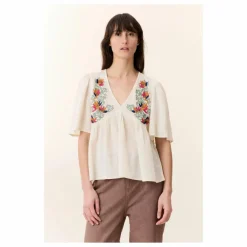 Sale Leon & Harper Blouse Choly Pearl Coton Bio | Blanc cassé