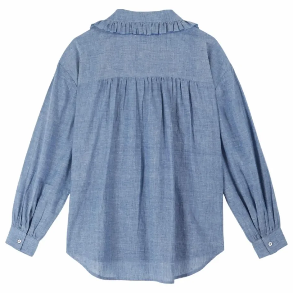 Discount Emile et Ida Blouse Célia Chambray | Bleu