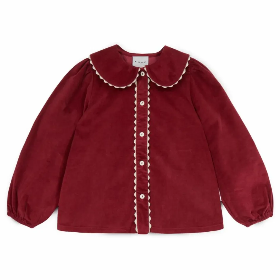 Mipounet Blouse Col Claudine Emma Velours ||Enfant Blouses, T-Shirts|Blouses, T-Shirts