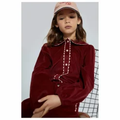Mipounet Blouse Col Claudine Emma Velours ||Enfant Blouses, T-Shirts|Blouses, T-Shirts