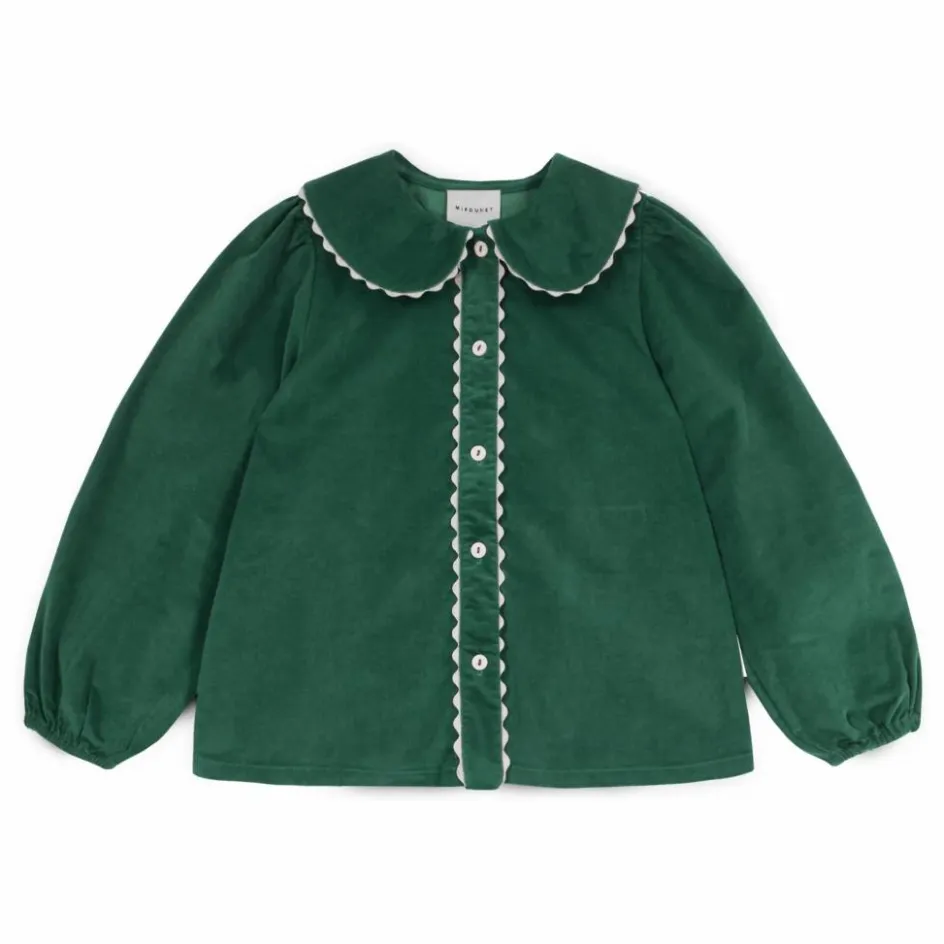 Mipounet Blouse Col Claudine Emma Velours | Vert