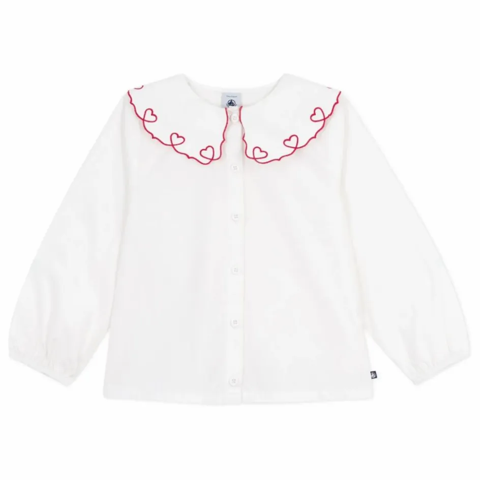 Enfant Petit Bateau Blouses, T-Shirts*Blouse Col Cœurs Coton Bio |