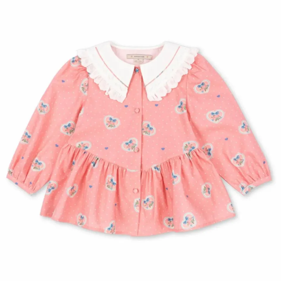 Sale Blouse Col Cœurs Coton Bio | Enfant Blouses, T-Shirts|Blouses, T-Shirts