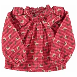 Best Piupiuchick Blouse Col Froncé Fleurs | Rose