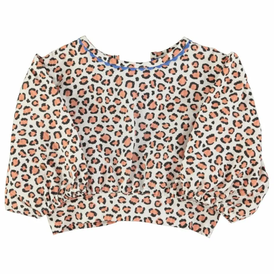 Enfant Piupiuchick Blouses, T-Shirts|Blouses, T-Shirts*Blouse Crop Léopard Coton Bio |
