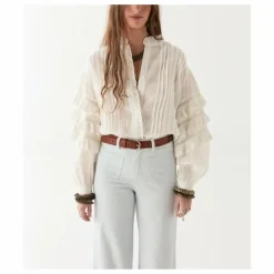 Discount Maison Hotel Blouse Cuban Schiffli Omara | Blanc
