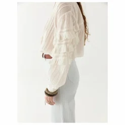 Discount Maison Hotel Blouse Cuban Schiffli Omara | Blanc