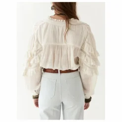 Discount Maison Hotel Blouse Cuban Schiffli Omara | Blanc