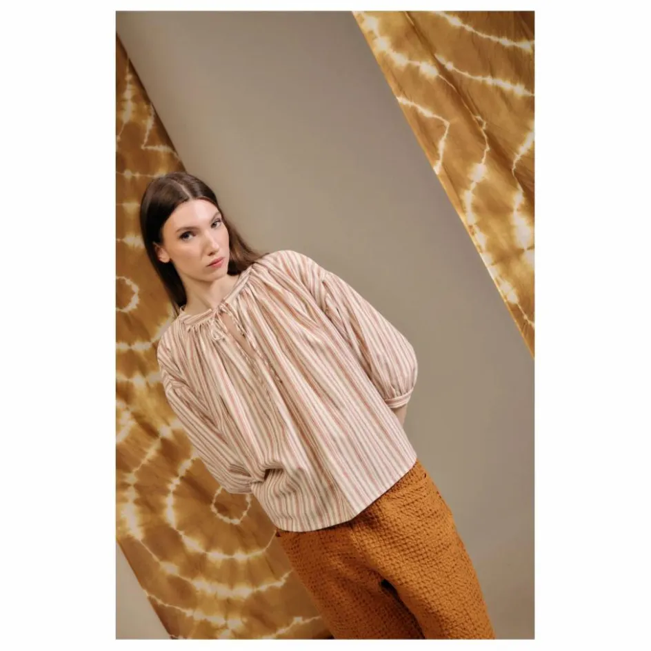 Discount Blue Anemone Blouse Cyclamen Rayée | Terracotta