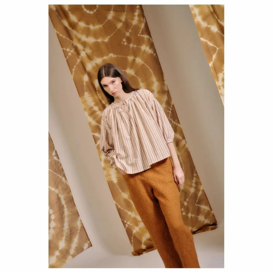 Discount Blue Anemone Blouse Cyclamen Rayée | Terracotta