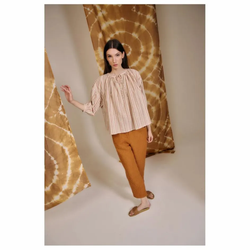 Discount Blue Anemone Blouse Cyclamen Rayée | Terracotta
