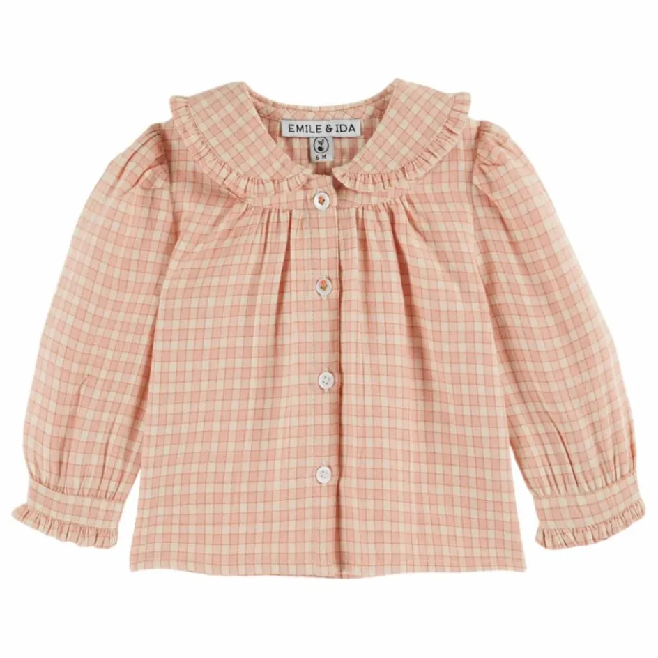Clearance Emile et Ida Blouse Ecolière Col Nœud | Rose