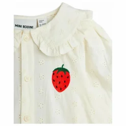 Enfant Mini Rodini Blouses, T-Shirts|Blouses, T-Shirts*Blouse Fraise Coton Bio |