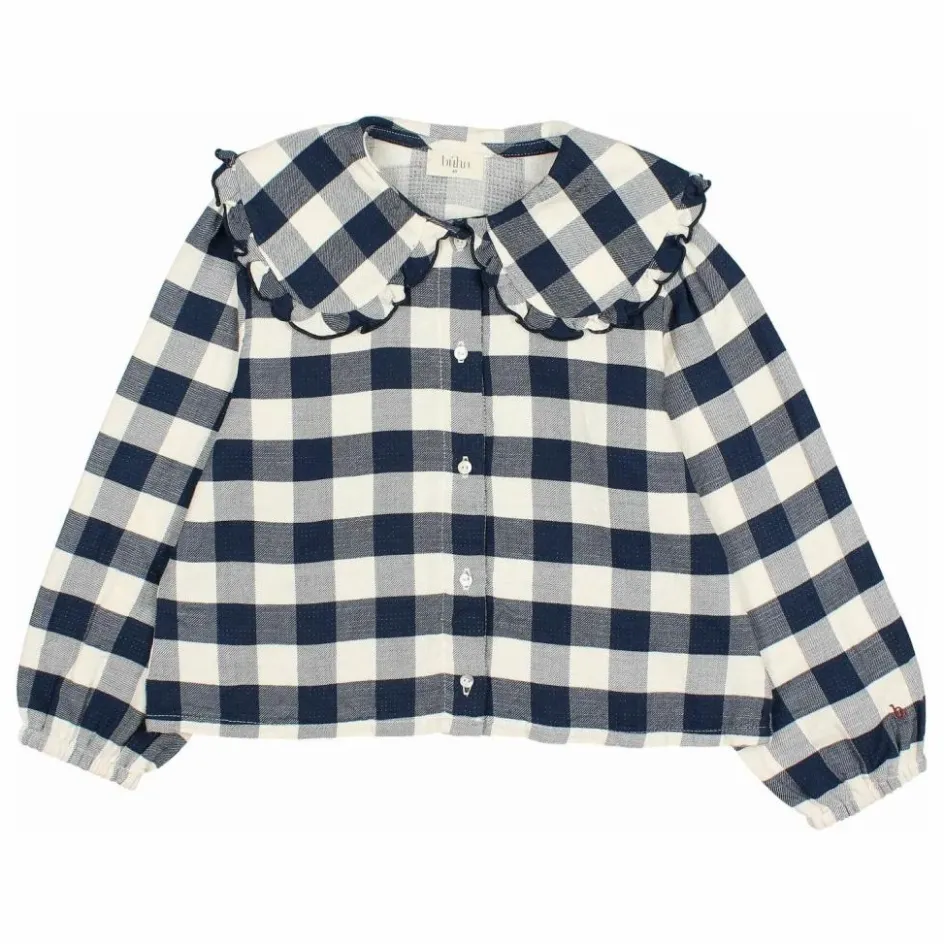 Búho Blouse Gingham Carreaux | Bleu marine