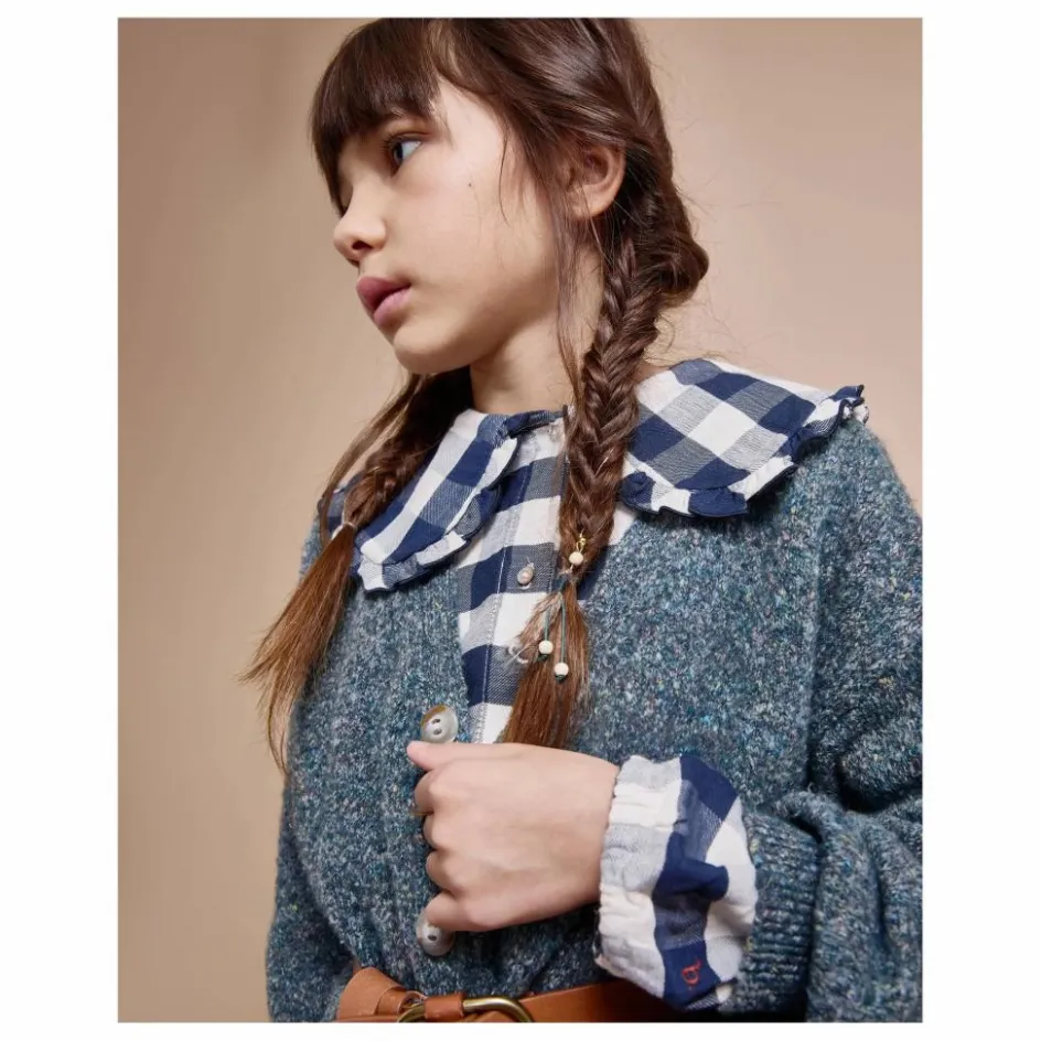 Búho Blouse Gingham Carreaux | Bleu marine