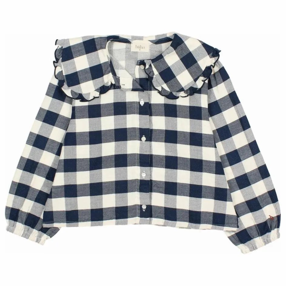 Búho Blouse Gingham Carreaux | Bleu marine