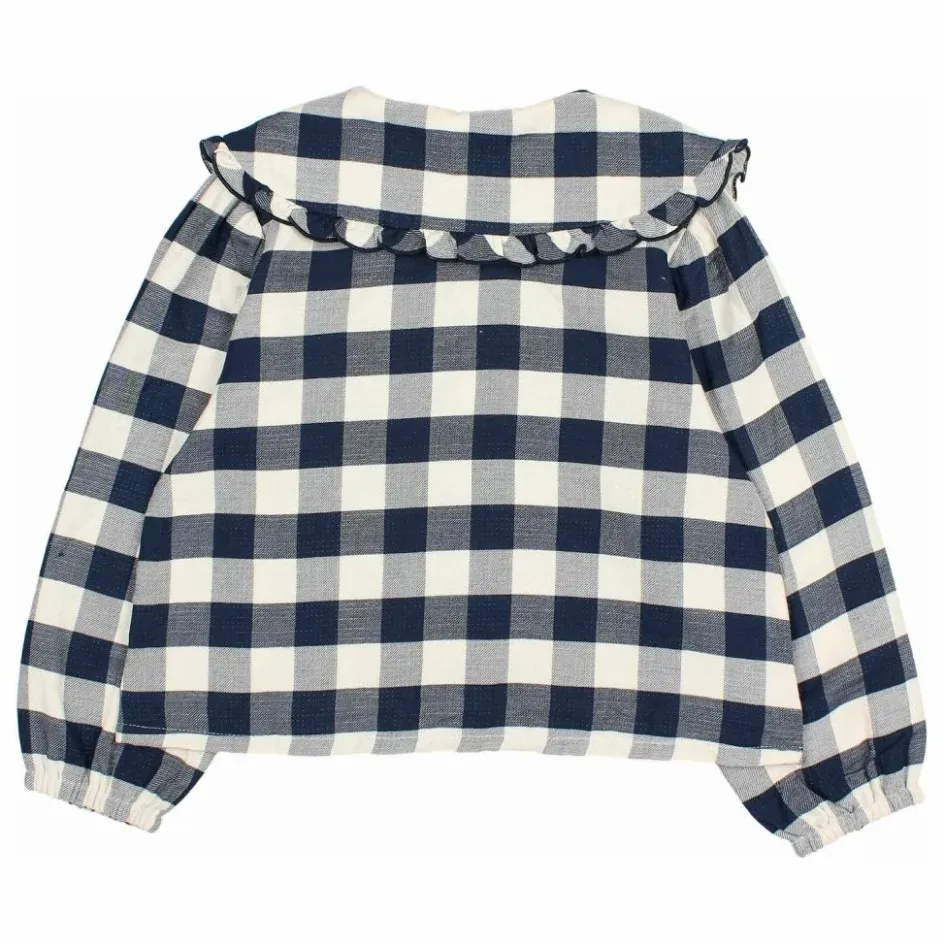 Búho Blouse Gingham Carreaux | Bleu marine