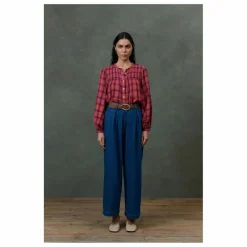 Sale Louise Misha Blouse Jally Alpenglow Carreaux Double Gaze de Coton Bio - Collection Femme | Rose