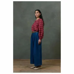 Sale Louise Misha Blouse Jally Alpenglow Carreaux Double Gaze de Coton Bio - Collection Femme | Rose