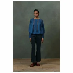 Clearance Louise Misha Blouse Jeannine Voile de Coton Bio - Collection Femme | Bleu