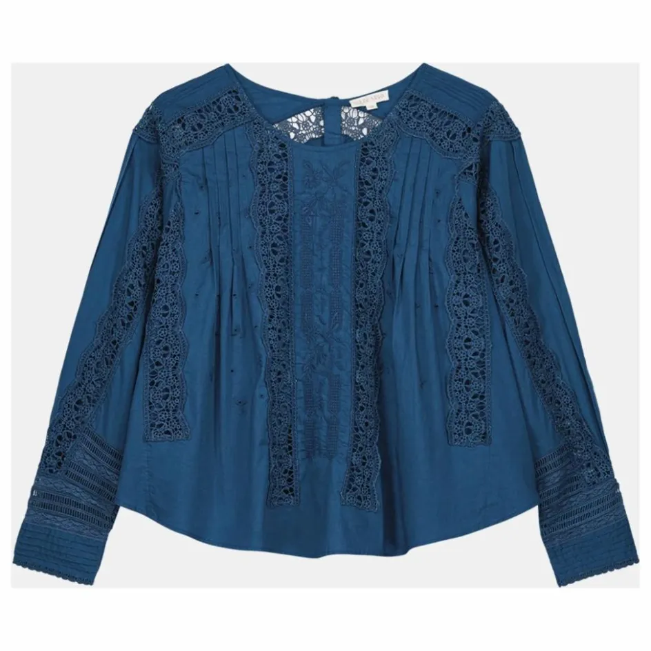 Clearance Louise Misha Blouse Jeannine Voile de Coton Bio - Collection Femme | Bleu
