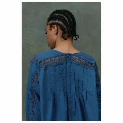 Clearance Louise Misha Blouse Jeannine Voile de Coton Bio - Collection Femme | Bleu