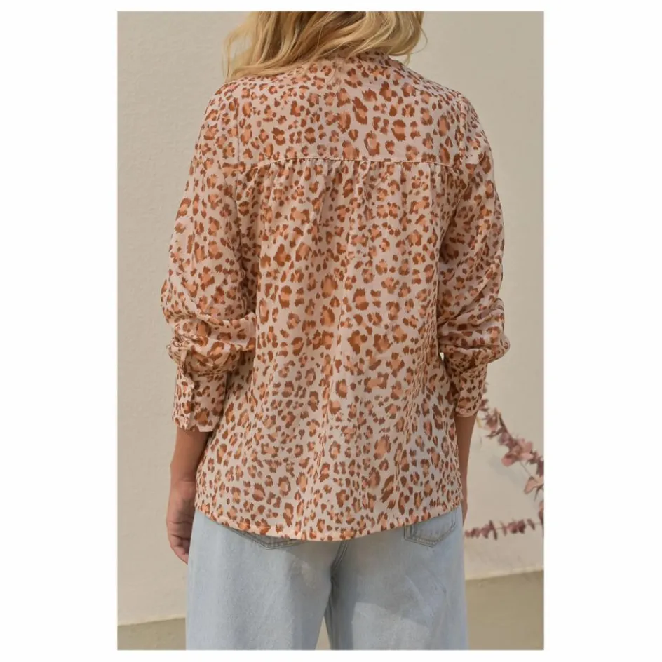 Marlot Paris Blouse Michelle Léopard Voile de Coton - Collection Femme ||Femme Blouses, Chemises