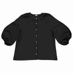 New Poudre Organic Blouse Onagre Double Gaze de Coton - Collection Femme | Noir