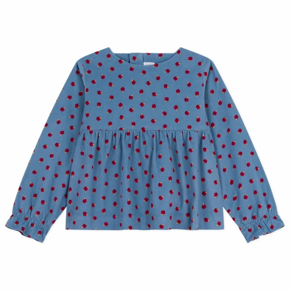 Enfant Petit Bateau Blouses, T-Shirts*Blouse Pommes Velours Côtelé |