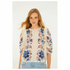 New Farm Rio Blouse Renata Floral | Sable