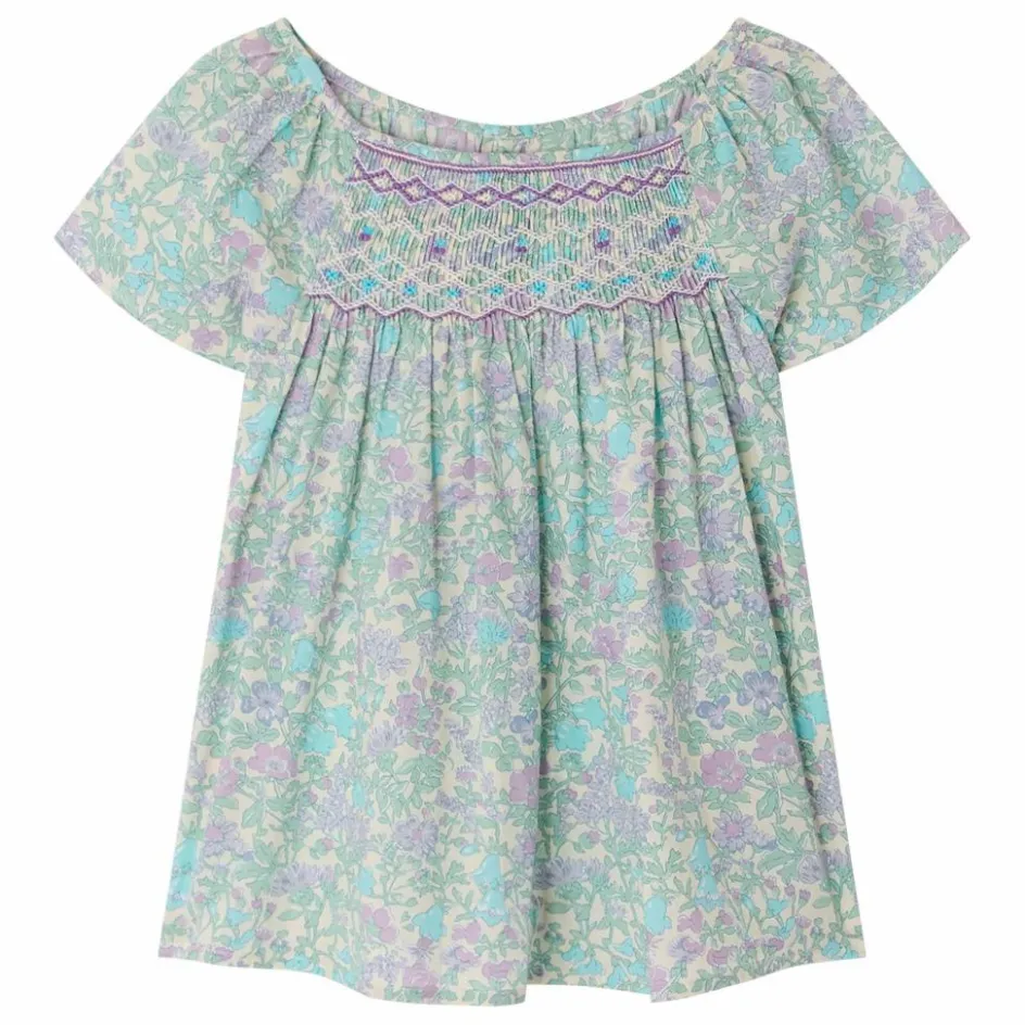 Bonpoint Blouse Smockée Grenade Liberty Coton Bio ||Enfant Blouses, T-Shirts|Blouses, T-Shirts