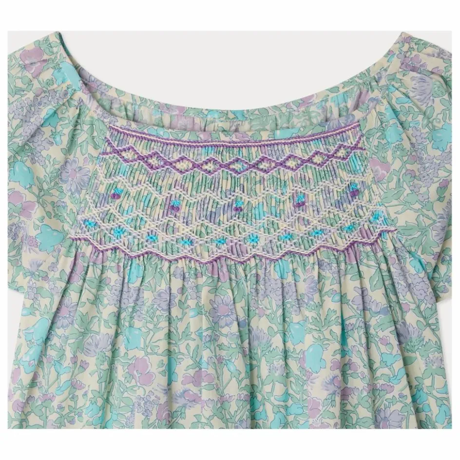 Bonpoint Blouse Smockée Grenade Liberty Coton Bio ||Enfant Blouses, T-Shirts|Blouses, T-Shirts