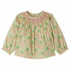 New Blouse Smockée Griotte Liberty Coton Bio | Blouses, T-Shirts