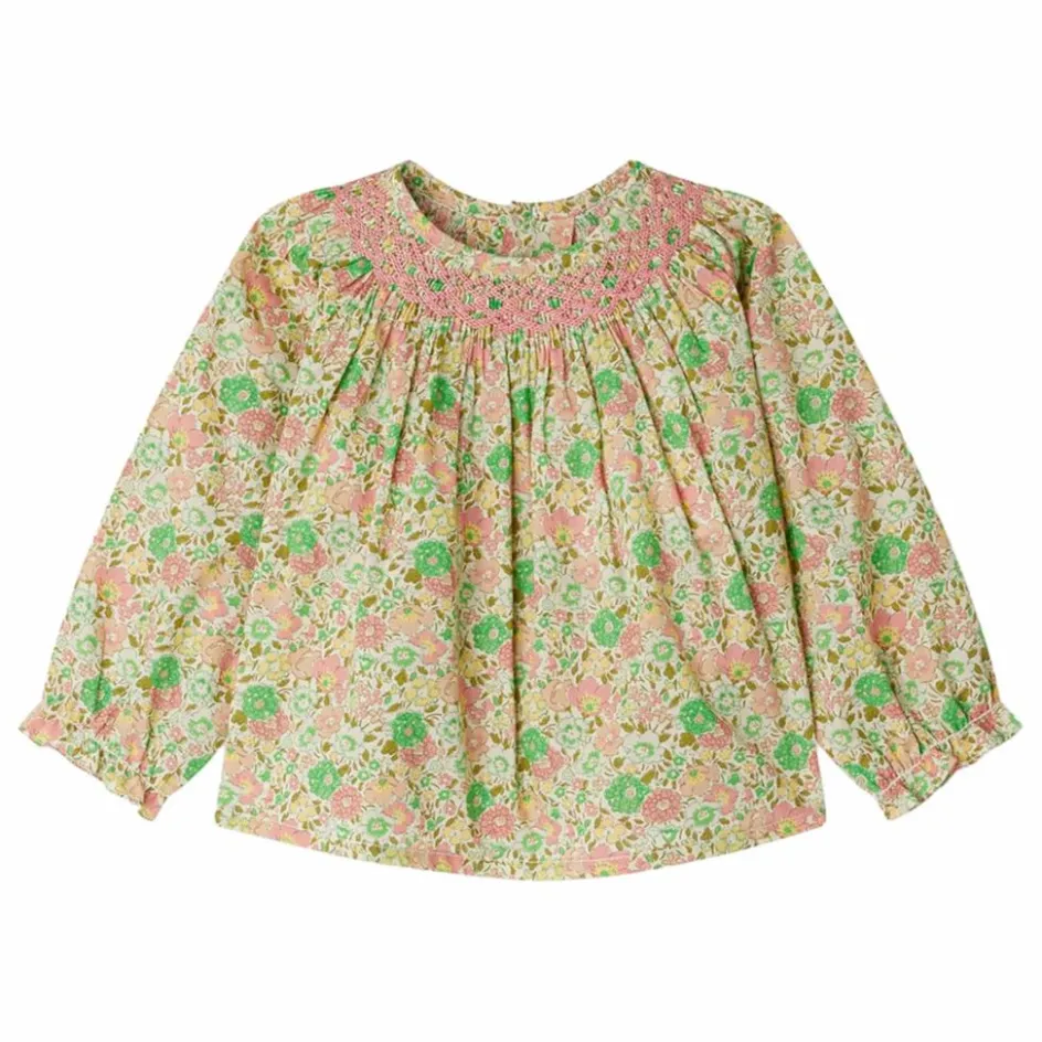 New Blouse Smockée Griotte Liberty Coton Bio | Blouses, T-Shirts