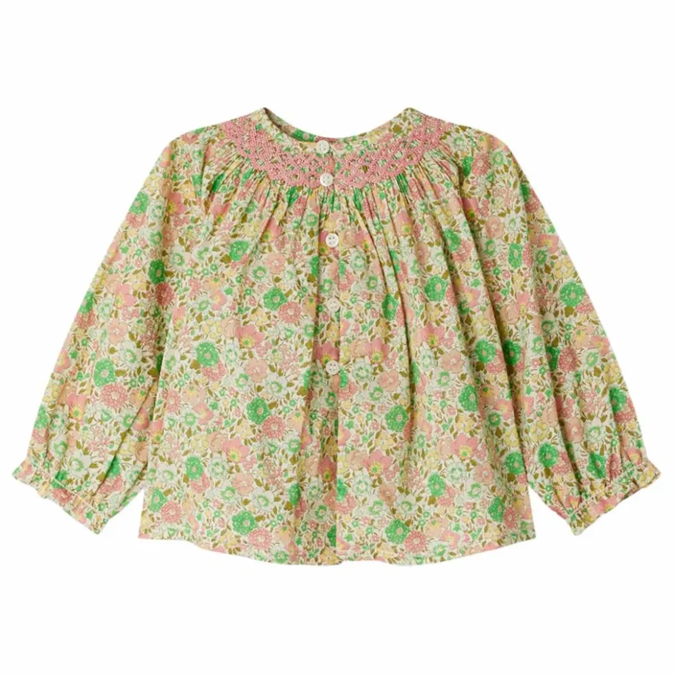 New Blouse Smockée Griotte Liberty Coton Bio | Blouses, T-Shirts