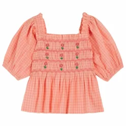 Sale Blouse Smockée Vichy Brodée | Enfant Blouses, T-Shirts