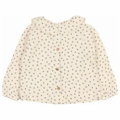 Hot Búho Blouse Volants Gaze de Coton Bio | Ivoire
