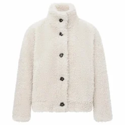 Alma Deia Blouson bouttoné en sherpa boxy ||Femme Vestes, Blousons