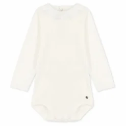 Hot Petit Bateau Body Col Claudine Coton Bio | Blanc