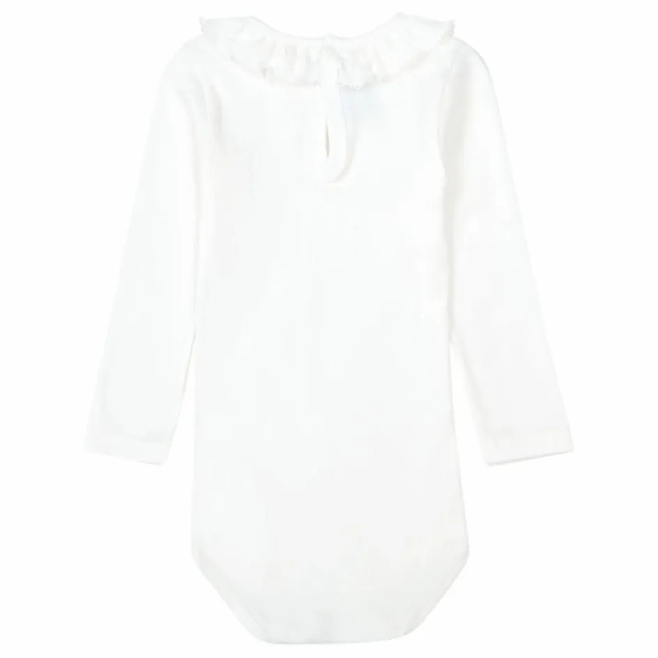 Hot Petit Bateau Body Col Claudine Coton Bio | Blanc