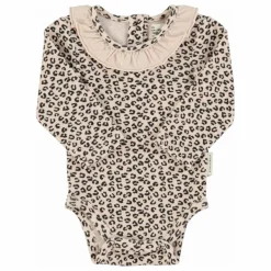 Sale Piupiuchick Body Col Léopard Eponge Coton Bio | Rose pâle
