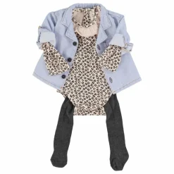 Sale Piupiuchick Body Col Léopard Eponge Coton Bio | Rose pâle