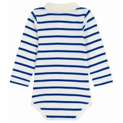 Petit Bateau Bodies, Combinaisons|Pyjamas Et Bodies*Body Col Polo Rayé Coton Bio |