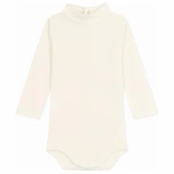 Clearance Petit Bateau Body Col Roulé Uni Coton Bio | Ecru