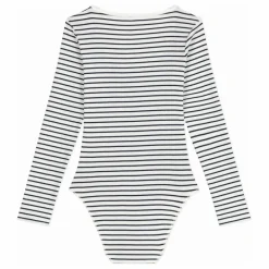 Sale Petit Bateau Body Côtelé Rayé | Blanc