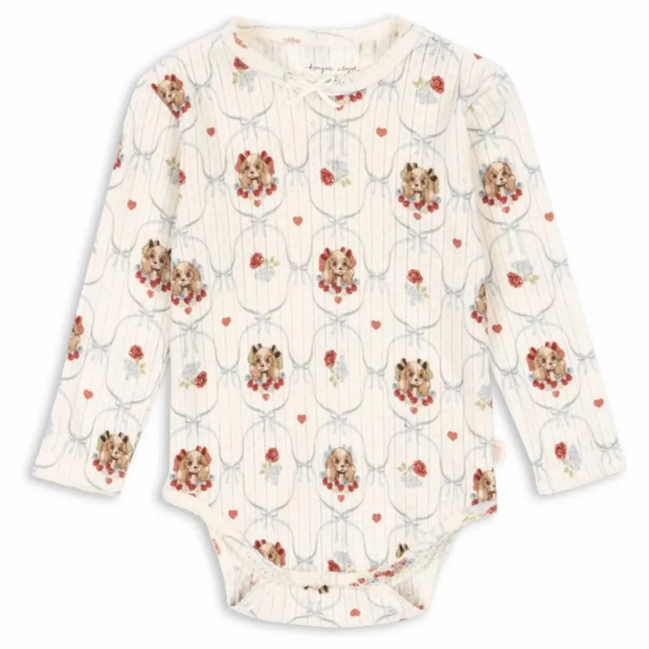 Clearance Konges Sløjd Body Minnie Chiens Pointelle Coton Bio | Ecru